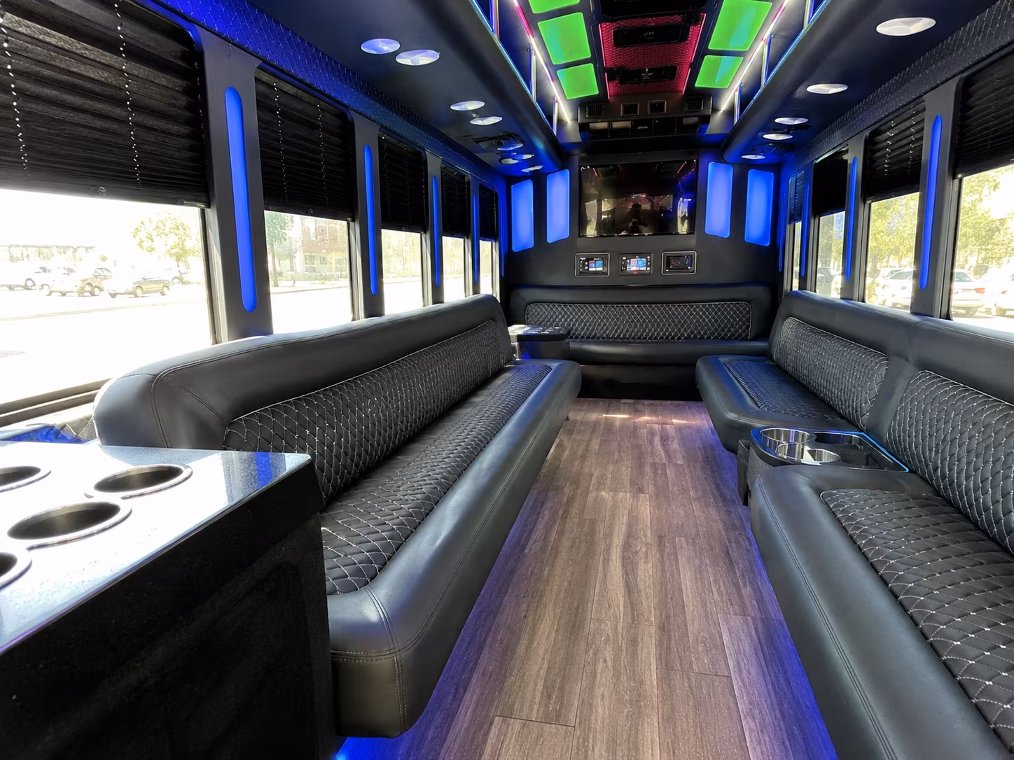 wyoming 15 passenger party bus inside