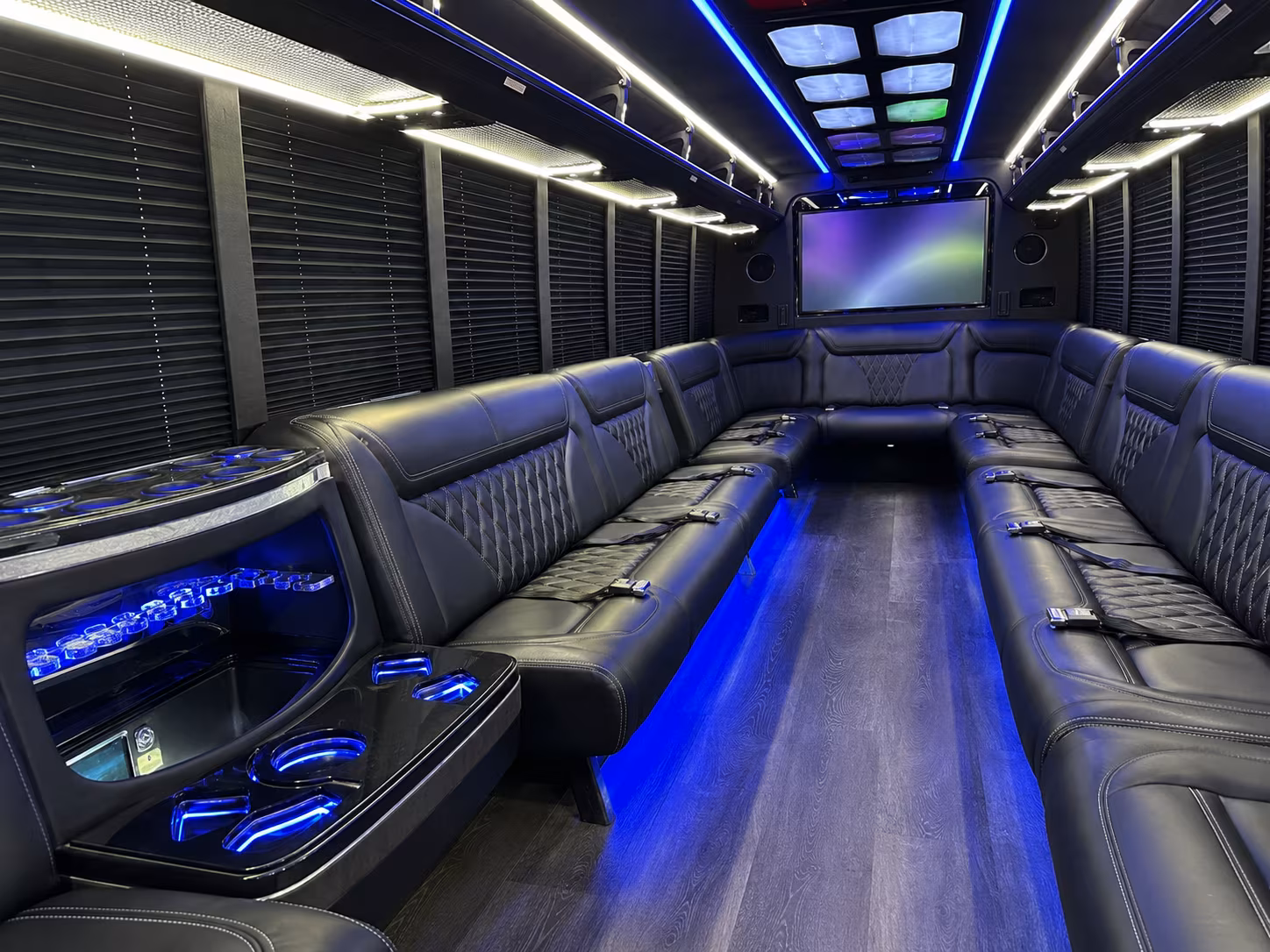 wyoming 20 passenger party bus inside