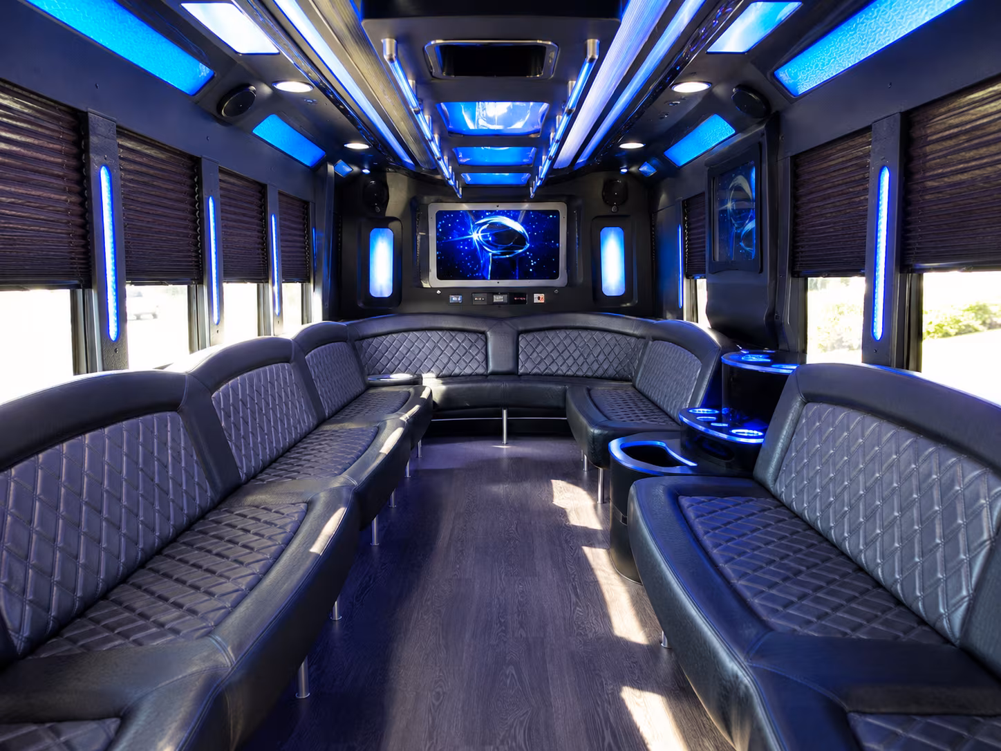 wyoming 28 passenger party bus inside