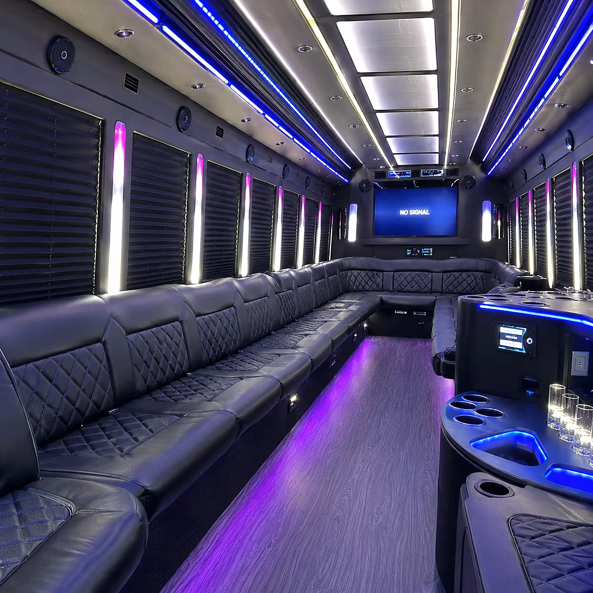 wyoming 30 passenger party bus inside