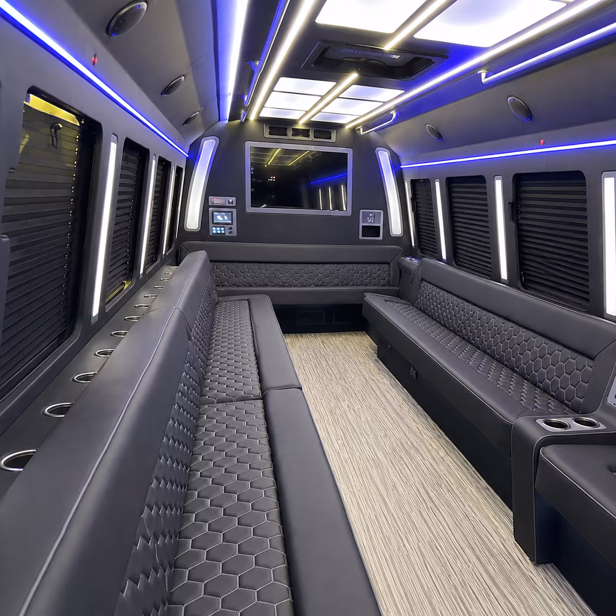 wyoming 40 passenger party bus inside